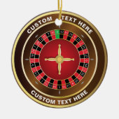 Casino Roulette Wiel Gepersonaliseerde Kerstmis Keramisch Ornament (Voorkant)
