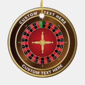 Casino Roulette Wiel Gepersonaliseerde Kerstmis Keramisch Ornament (Achterkant)