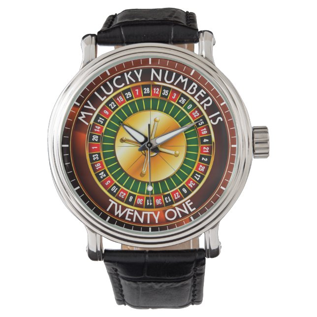 Casino Roulette wiel met uw Lucky Aantal Horloge (Voorkant)