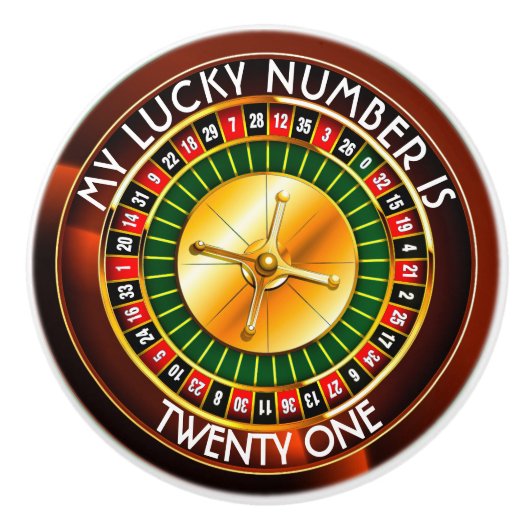 Casino Roulette wiel met uw Lucky Aantal Keramische Knop (Voorkant)