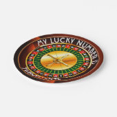 Casino Roulette wiel met uw Lucky Aantal Papieren Bordje (Gekanteld)