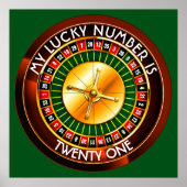 Casino Roulette wiel met uw Lucky Aantal Poster (Voorkant)