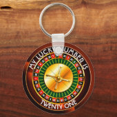Casino Roulette wiel met uw Lucky Aantal Sleutelhanger (Voorkant)