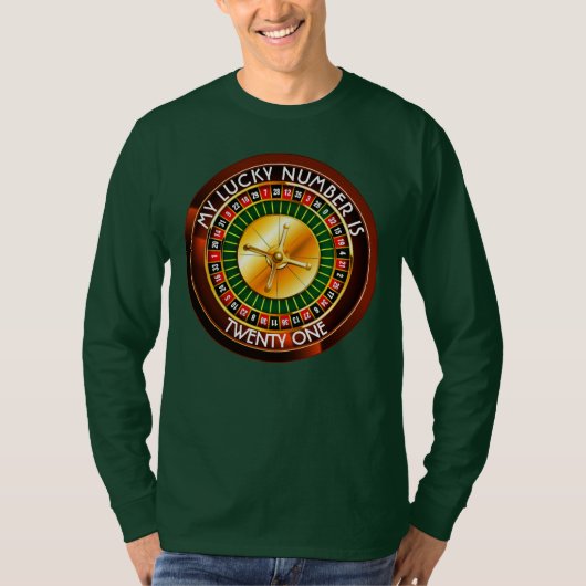 Casino Roulette wiel met uw Lucky Aantal T-shirt (Voorkant)