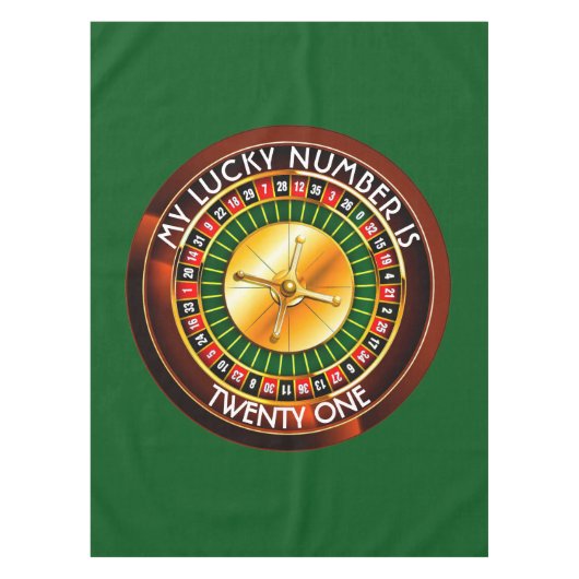 Casino Roulette wiel met uw Lucky Aantal Tafelkleed (Voorkant)