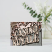 Casino Royal Retro Neon Sign Briefkaart (Staand voorkant)