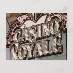 Casino Royal Retro Neon Sign Briefkaart