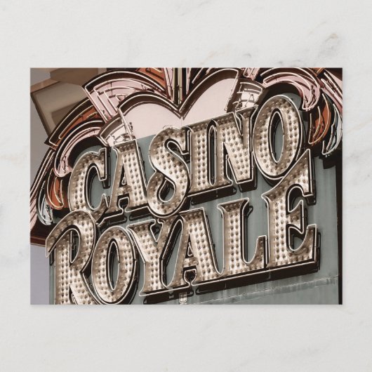 Casino Royal Retro Neon Sign Briefkaart (Voorkant)