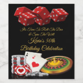 Casino Royale 50e Verjaardagsfeestje Wijnsap Label Wijn Etiket (Enkel label)