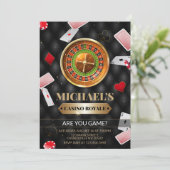 Casino Royale Birthday Uitnodiging (Staand voorkant)