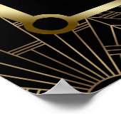 Casino Royale Gold Art Deco Bruiloft Zitkaarten Poster (Hoek)