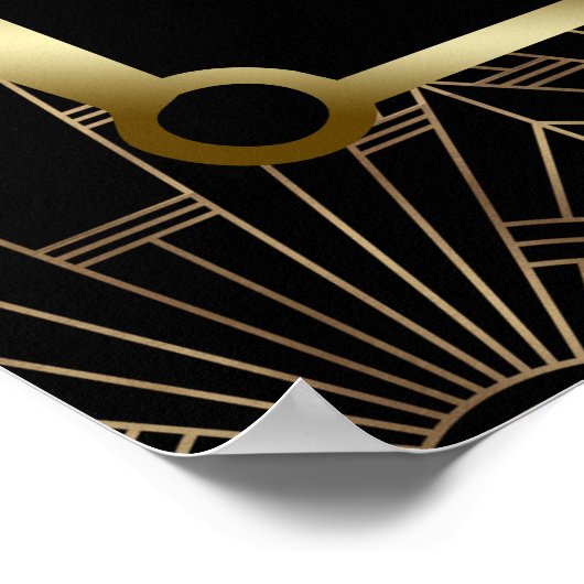 Casino Royale Gold Art Deco Bruiloft Zitkaarten Poster (Hoek)