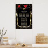 Casino Royale Gold Art Deco Bruiloft Zitkaarten Poster (Keuken)