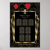 Casino Royale Gold Art Deco Bruiloft Zitkaarten Poster (Voorkant)