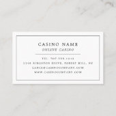 Casino Scene, online casino, gamingindustrie Visitekaartje (Achterkant)
