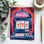 Casino Slot Machine Schilderen Briefkaart