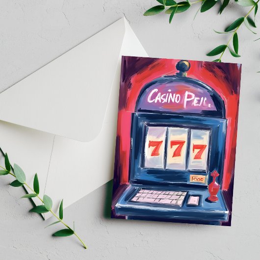 Casino Slot Machine Schilderen Briefkaart