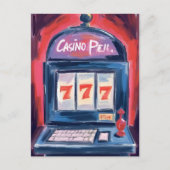 Casino Slot Machine Schilderen Briefkaart (Voorkant)
