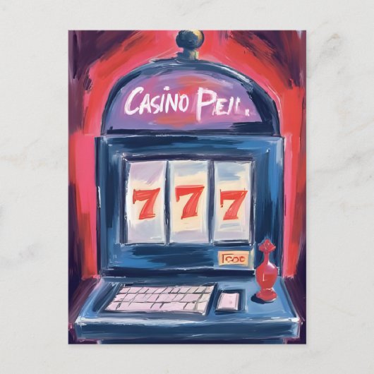 Casino Slot Machine Schilderen Briefkaart (Voorkant)