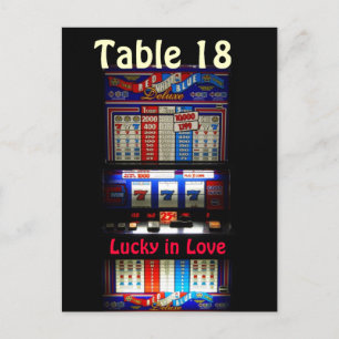 Casino Slot Machine Table Number - Lucky in Love Briefkaart