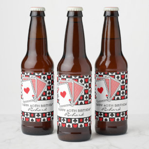 Casino Speelkaarten Bier Etiket