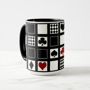 Casino speelkaarten kleuren harten kruizen klavere mok