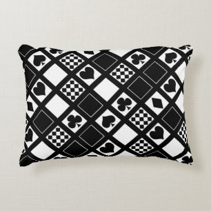 Casino speelkaartjes pakken hart kruist clubs accent kussen