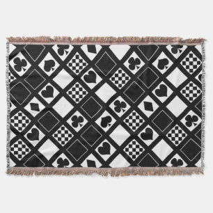 Casino speelkaartjes pakken hart kruist clubs deken