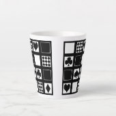 Casino speelkaartjes pakken hart kruist clubs latte mok (Voorkant)