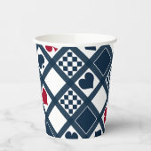 Casino speelkaartjes pakken hart kruist clubs papieren bekers (Links)