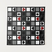 Casino speelkaartjes pakken hart kruist clubs wandkleed (Voorkant (horizontaal))