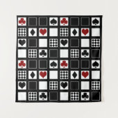 Casino speelkaartjes pakken hart kruist clubs wandkleed (Voorkant)