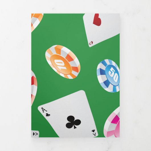 Casino, spelaccessoires patroon 4 drieluik wenskaart (Cover)