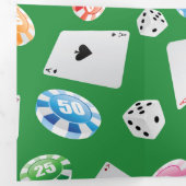 Casino, spelaccessoires patroon 4 drieluik wenskaart (Binnenzijde eerst)