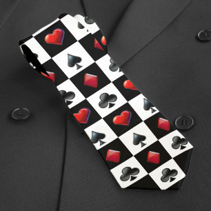 Casino spelen Kaart pak Checkerboard Pattern Stropdas