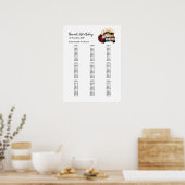 CASINO-stoelindeling bord, verjaardagsfeest stoel Poster (Keuken)