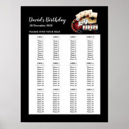 CASINO-stoelindeling bord, verjaardagsfeestje stoe Poster