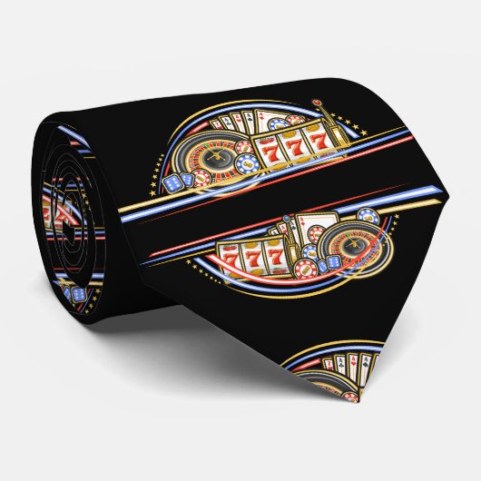 Casino Stropdas één over Stropdas (Opgerold)