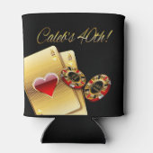 Casino Style 40th Party VRAAG ME 4 NAMEN OP CHIPS Blikjeskoeler (Achterkant)