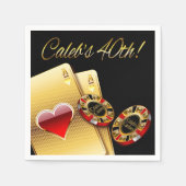 Casino Style 40th Party VRAAG NAAR NAMEN IN CHIPS Servetten (Voorkant)