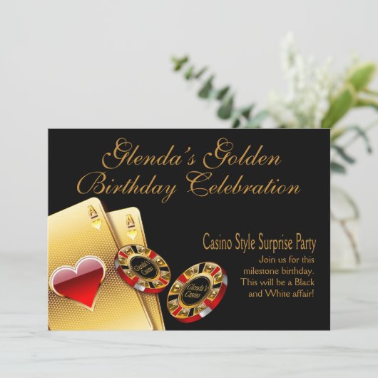 Casino Style Feest VRAGEN MIJ OM NAAM OP CHIPS TE  Kaart (Staand voorkant)