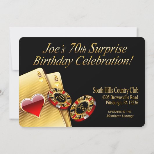 Casino Style Feest VRAGEN OM NAAM OP CHIPS TE ZETT Kaart (Voorkant)