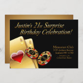 Casino Style Feestje VRAAG ME OM NAAM OP DE CHIPS  Kaart (Voorkant / Achterkant)