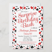 Casino Surprise Party Invitation Poker Vegas Game Kaart (Voorkant)