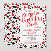 Casino Surprise Party Invitation Poker Vegas Game Kaart (Voorkant / Achterkant)