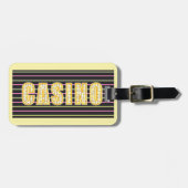 Casino teken met Neon Polka Dot Letters Bagagelabel (Voorkant horizontaal)