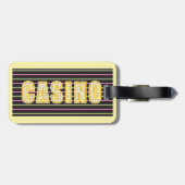 Casino teken met Neon Polka Dot Letters Bagagelabel (Achterkant horizontaal)