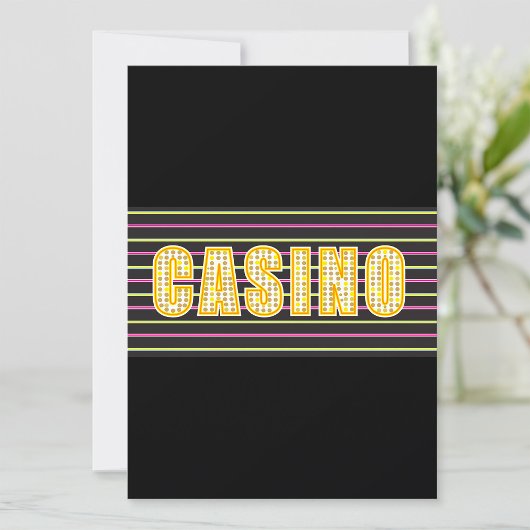 Casino teken met Neon Polka Dot Letters Kaart