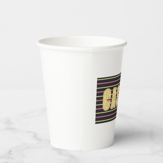 Casino teken met Neon Polka Dot Letters Papieren Bekers (Rechts)