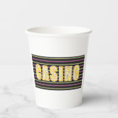 Casino teken met Neon Polka Dot Letters Papieren Bekers (Voorkant)